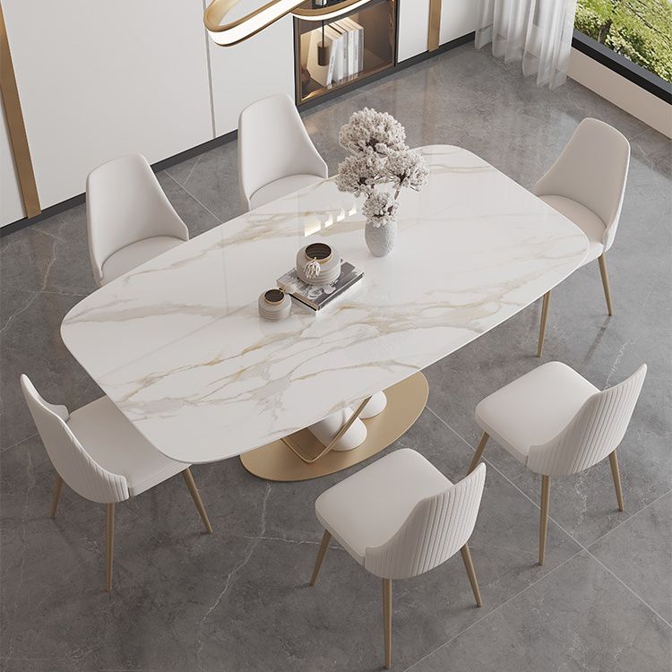 Modern Style Dining Rectangle Table Dining Stone Table for Kitchen Clearhalo 'Dining Tables & Seating' 'Dining Tables' 'dining_table' 'furn' 'furn_dining_table' 'Furniture' 'Kitchen & Dining Furniture' 1200x1200_cd9a1cf7-0e6f-4010-bd42-e047cad2638f