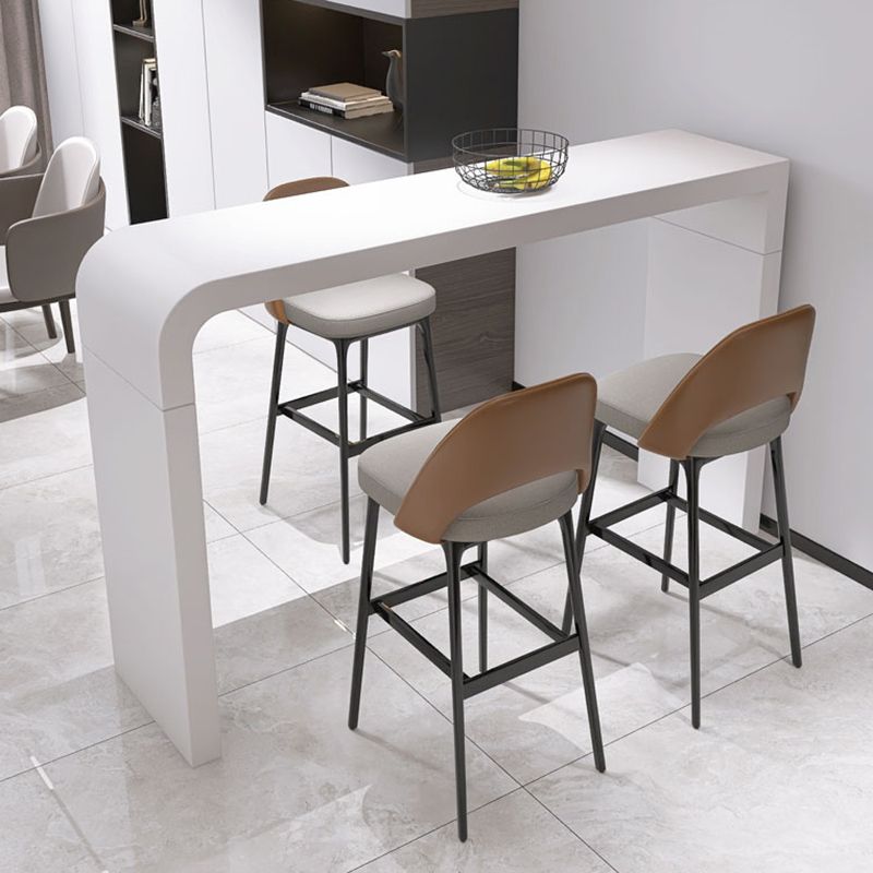 White Colour Bar Wine Table Wooden Counter Wine Table with Double Pedestal Base Clearhalo 'Bar Furniture' 'Bar Tables' 'bar_tables' 'furn' 'furn_bar_tables' 'Furniture' 'Kitchen & Dining Furniture' 1200x1200_cd9a6805-3f84-4e50-a1d2-c547cc851e8a
