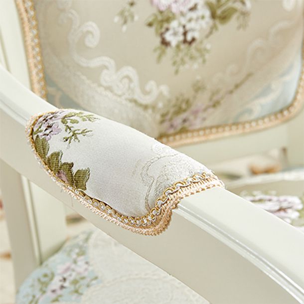 European Style Birch Leather Arm Chair Light Color Solid Back Dining Chair with White Legs Clearhalo ' kitchen&dining_furn' 'Dining Chairs' 'Dining Tables & Seating' 'dining_chair' 'furn' 'furn_dining_chair' 'Furniture' 'furniture_dining_chair' 'Kitchen & Dining Furniture' 'kitchen' 1200x1200_cd9b94e6-beb6-4561-81c3-e17bca391ca6