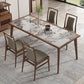 Modern Solid Wood Dining Site Table Stone Top Tripod Base Dining Table