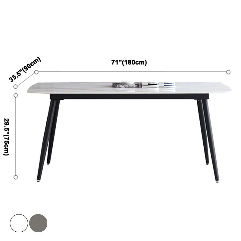Sintered Stone Modern Style Dining Table Rectangle Table with 4 Legs for Home Clearhalo ' dining_table' 'Dining Tables & Seating' 'Dining Tables' 'Furniture' 'furniture_dining_table' 'Kitchen & Dining Furniture' 'kitchen&dining_furn' 'kitchen' 'kitchen_dining_table' 1200x1200_cd9c9048-22c5-47de-9e5c-fc813163ad38