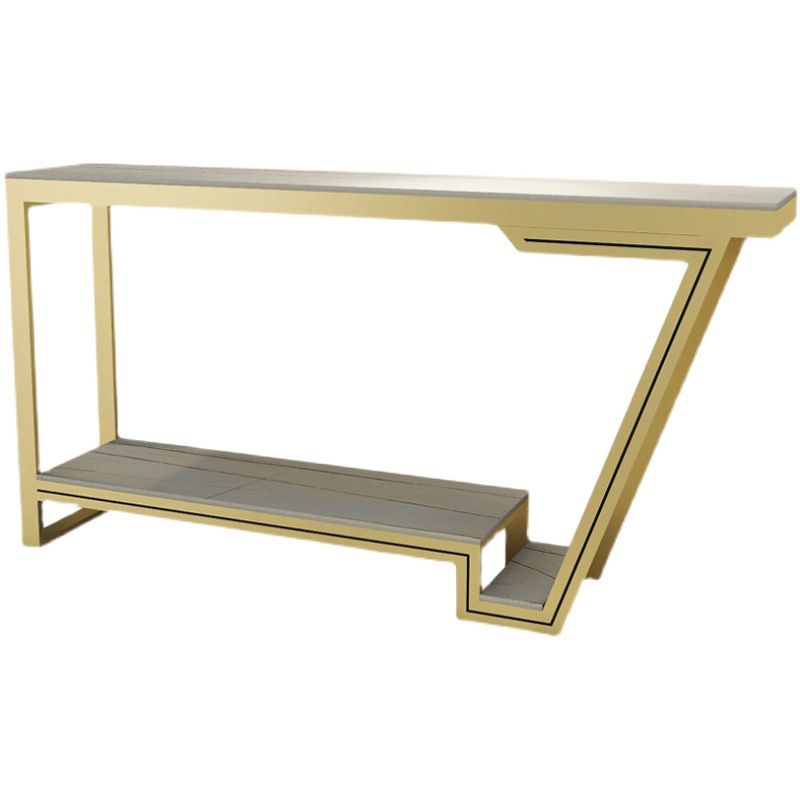 Metal and Slate Rectangular Table Glam Bar Counter Home Bar Table