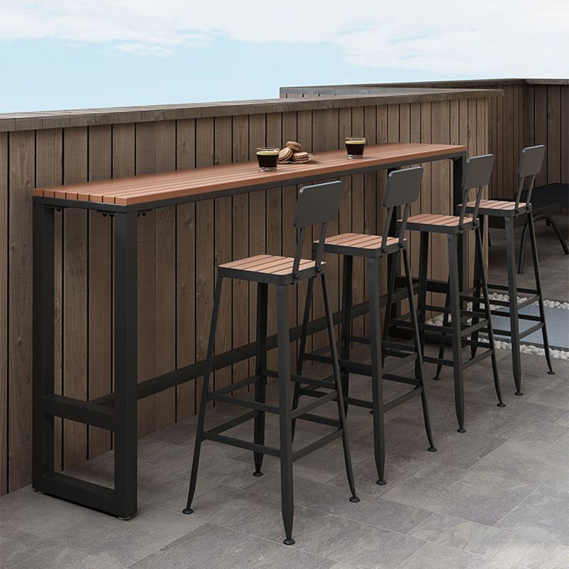 Modern Table Set 1/4/5 Pieces Bar Rectangle Bar Table with Metal High Stools for Kitchen Clearhalo 'Bar Furniture' 'furn' 'furn_home_bar_bar_sets' 'Furniture' 'Home Bars & Bar Sets' 'home_bar_bar_sets' 'Kitchen & Dining Furniture' 1200x1200_cd9def97-bfd8-4ee4-8307-6c1f4f3e54c4