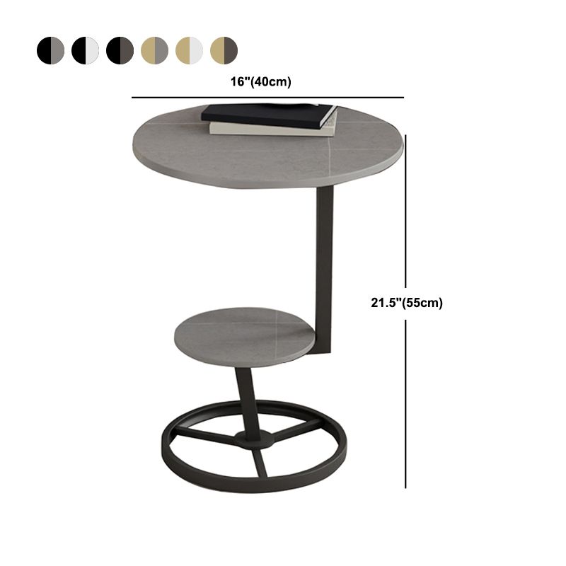 Modern Double Tier Side End Table Round Corner Table for Living Room Clearhalo 'Coffee & Accent Tables' 'End & Side Tables' 'end_side_tables' 'furn' 'furn_end_side_tables' 'Furniture' 'Living Room Furniture' 1200x1200_cd9eb504-62fe-4a33-ab19-575d29ef4364
