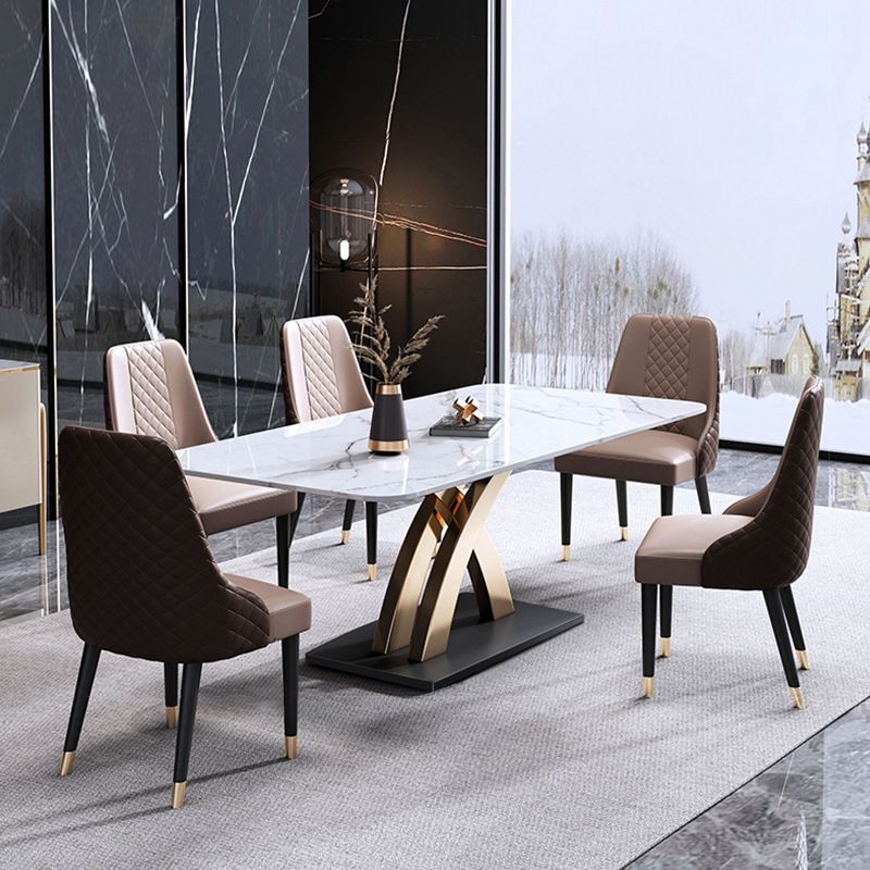 Traditional Luxury Dining Table Sintered Stone Table with Pedestal Base for Dining Room Clearhalo ' dining_table' 'Dining Tables & Seating' 'Dining Tables' 'furn' 'furn_dining_table' 'Furniture' 'furniture_dining_table' 'Kitchen & Dining Furniture' 'kitchen&dining_furn' 'kitchen' 'kitchen_dining_table' 1200x1200_cd9f45da-540d-4878-8bea-39dd2672873c
