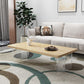 Modern Rectangle Coffee Table with Solid Wood Top and Acrylic Base
