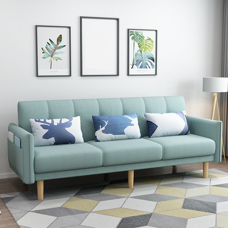Square Arm with Cotton Blend 25.98" W Convertible Sleeper Sofa for Apartment. Clearhalo 'furn' 'furn_sofas' 'Furniture' 'furniture_sofas' 'kitchen' 'kitchen_sofas' 'Living Room Furniture' 'Sofa' 'sofas' 1200x1200_cda1303a-5e76-4090-8130-eed4ded05939