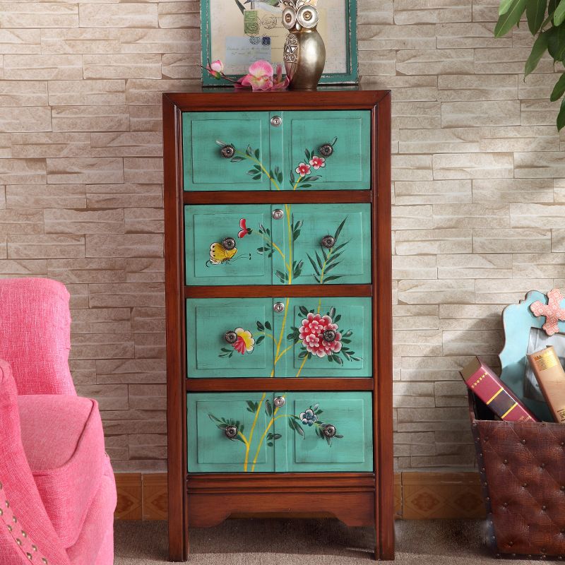 伝統的な木製寝室収納チェスト縦型チェスト、引き出し4つ付き