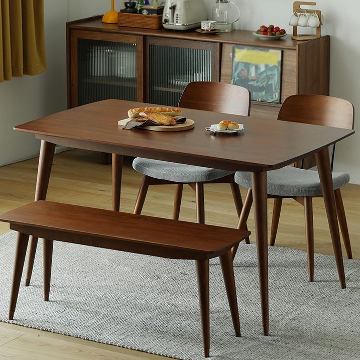 Rectangle Modern Style Dining Table Brown Tone Fixed Table with Solid Wood Clearhalo ' dining_table' 'Dining Tables & Seating' 'Dining Tables' 'furn' 'furn_dining_table' 'Furniture' 'furniture_dining_table' 'Kitchen & Dining Furniture' 'kitchen&dining_furn' 'kitchen' 'kitchen_dining_table' 1200x1200_cda209b1-d494-4f89-8d4d-8d491fa9611a