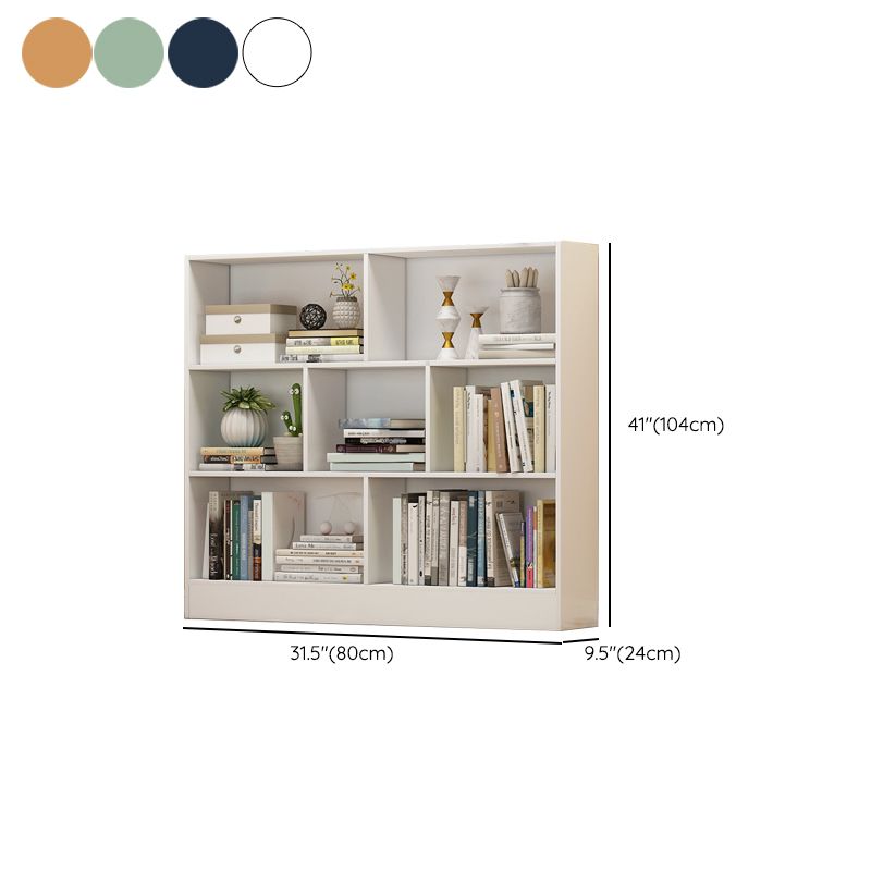 Floor Closed Back Bookshelf Modern Engineered Wood Shelf Bookcase for Home