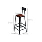 Metal Bar Stools Industrial Barstool in Black and Brown with Footrest