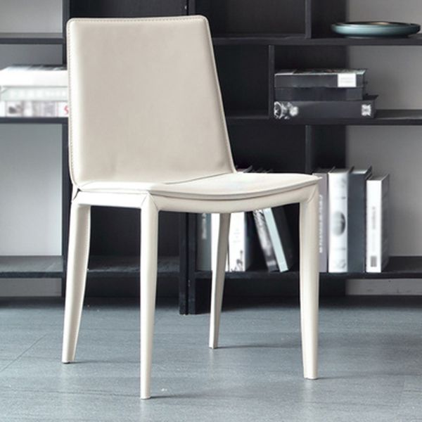 Modern Kitchen PU Leather Dining Side Chair Solid Back Dining Side Chair Clearhalo ' kitchen&dining_furn' 'Dining Chairs' 'Dining Tables & Seating' 'dining_chair' 'Furniture' 'furniture_dining_chair' 'Kitchen & Dining Furniture' 'kitchen' 1200x1200_cda43901-0a19-4cd5-8351-f4c780b031da