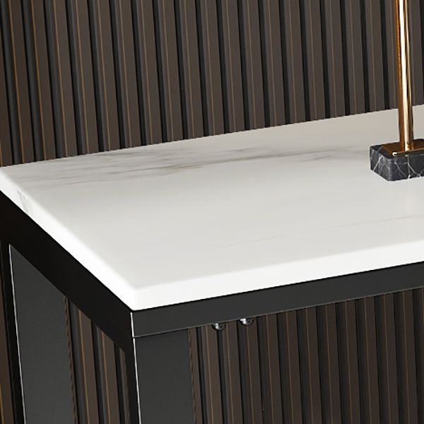 Modern Accent Table with Stone Top and Black Frame Base Console Clearhalo 'Console Tables' 'console_tables' 'Entry & Mudroom Furniture' 'furn' 'furn_console_tables' 'Furniture' 1200x1200_cda65d88-9e47-47da-b377-914b569ab699