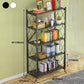 Industrial Open Etagere Bookshelf Steel Bookshelf with Caster Wheels Clearhalo 'Bookcases' 'Furniture' 'furniture_bookcases' 'kitchen' 'kitchen_bookcases' 'Living Room Furniture' 'Office Furniture' 1200x1200_cda718af-3f69-4c9f-940a-208041484ef2