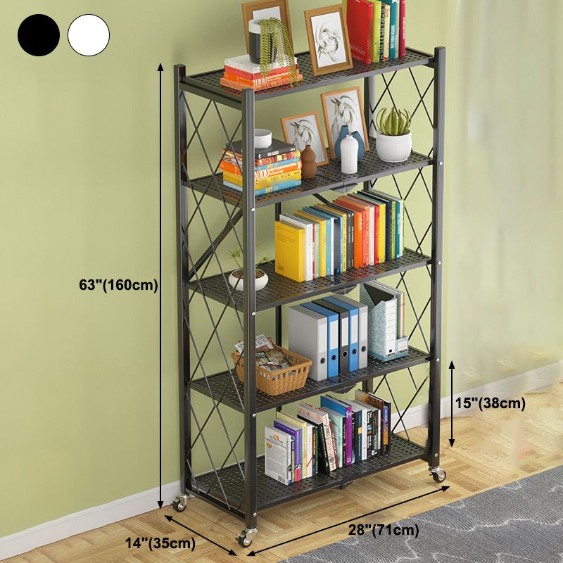 Industrial Open Etagere Bookshelf Steel Bookshelf with Caster Wheels Clearhalo 'Bookcases' 'Furniture' 'furniture_bookcases' 'kitchen' 'kitchen_bookcases' 'Living Room Furniture' 'Office Furniture' 1200x1200_cda718af-3f69-4c9f-940a-208041484ef2