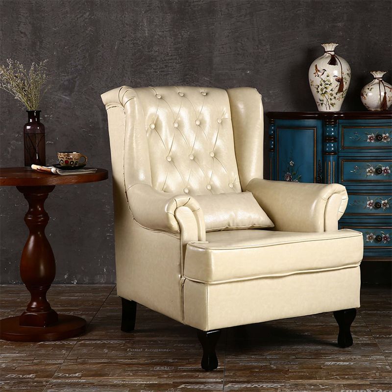 Mident secolo moderno da 33,46 "in pelle larga sedia a braccia arrotolata