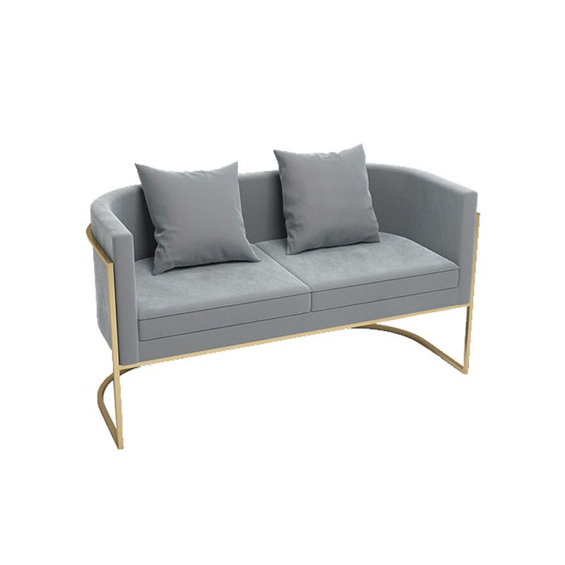 Contemporary 27.55" H Metal Frame Solid Color Velvet Tuxedo Arm Sofa Clearhalo 'furn' 'furn_sofas' 'Furniture' 'Living Room Furniture' 'Sofa' 'sofas' 1200x1200_cda81372-6a08-4a05-be69-8232269f23a2