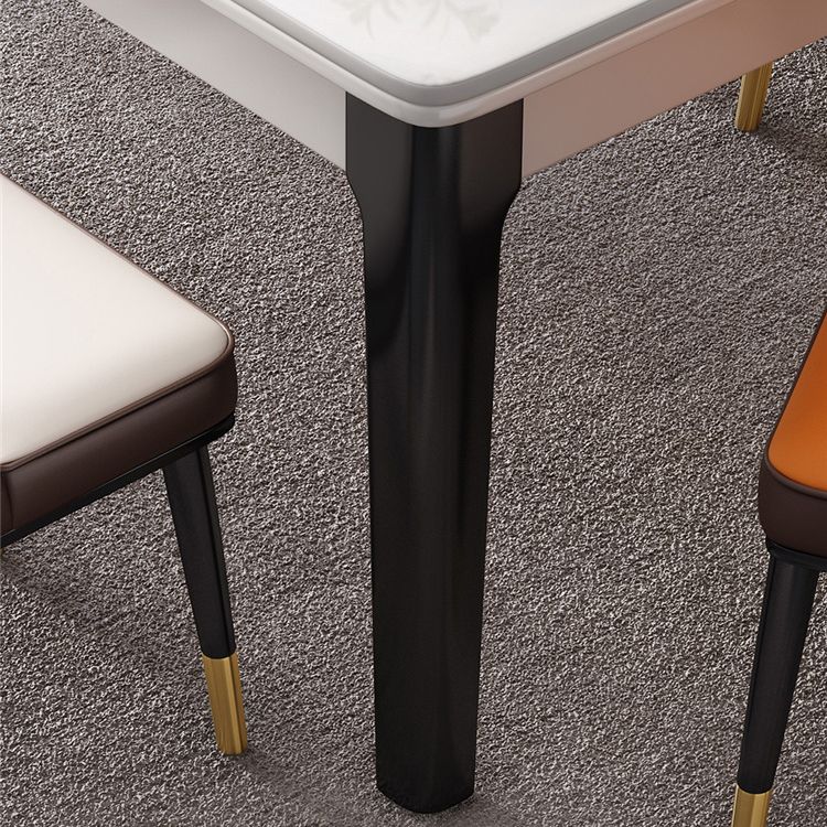 Mid-Century Sintered Stone Dining Table 4 Legs Base Rectangle Table for Home Clearhalo ' dining_table' 'Dining Tables & Seating' 'Dining Tables' 'furn' 'furn_dining_table' 'Furniture' 'furniture_dining_table' 'Kitchen & Dining Furniture' 'kitchen&dining_furn' 'kitchen' 'kitchen_dining_table' 1200x1200_cda89454-d768-45b2-bbf9-3d66e852c62d