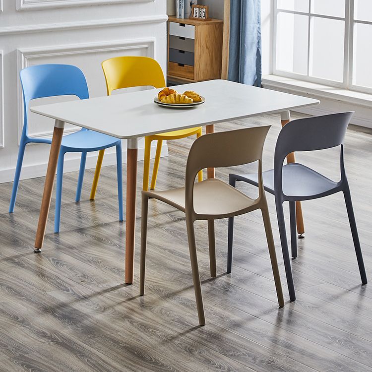 Contemporary Plastic Side Chair Home Stacking Open Back Armless Dining Side Chair Clearhalo ' kitchen&dining_furn' 'Dining Chairs' 'Dining Tables & Seating' 'dining_chair' 'furn' 'furn_dining_chair' 'Furniture' 'furniture_dining_chair' 'Kitchen & Dining Furniture' 'kitchen' 1200x1200_cda91886-5faf-4f27-aa7f-47b6441bee2d