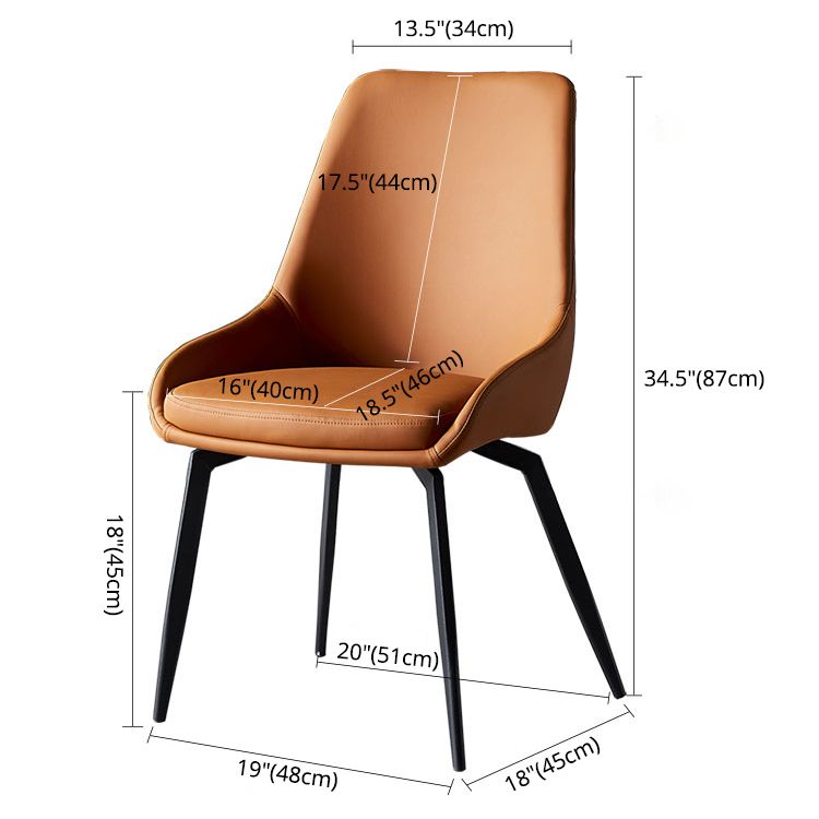 Contemporary Style Leather Dining Chair of 18" Wide Parsons Chair for Home Clearhalo ' kitchen&dining_furn' 'Dining Chairs' 'Dining Tables & Seating' 'dining_chair' 'Furniture' 'furniture_dining_chair' 'Kitchen & Dining Furniture' 'kitchen' 1200x1200_cda95490-ad70-44b9-88f7-81b8d8623485