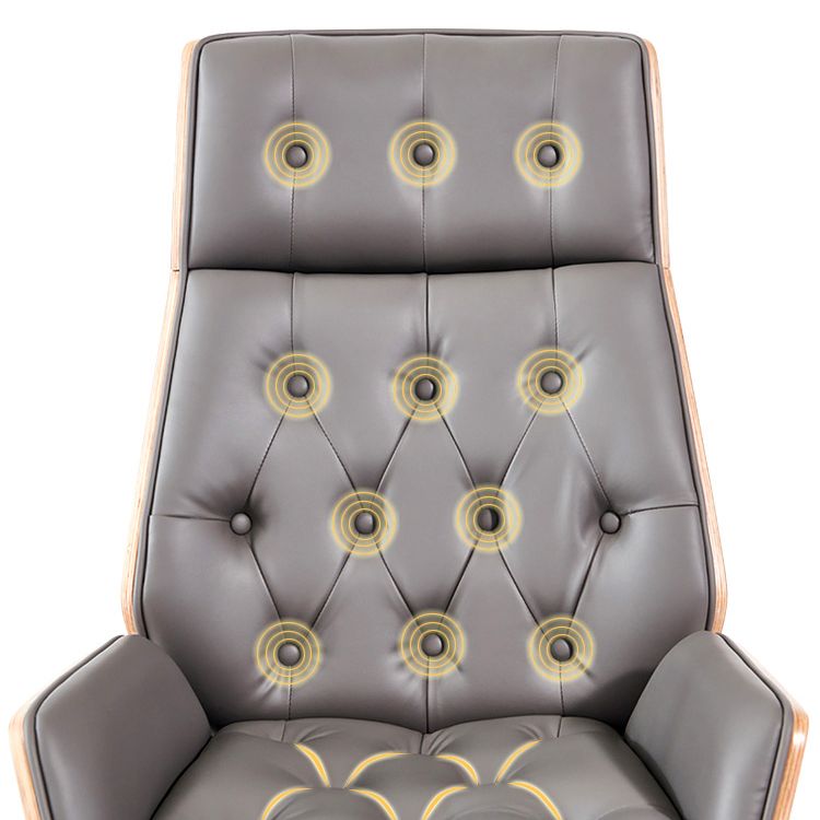 Sedia da ufficio moderna senza braccio meccanismo di inclinazione in pelle senza sedia angosciante con ruote