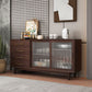 Twee deuren vier laden Sideboard Bruin 32-inch hoogtebuffettafel voor woonkamer