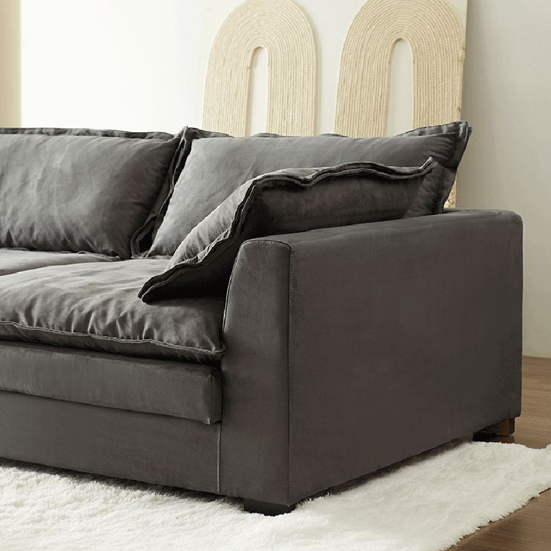 スリップカバーの静止リビングルーム枕トップアーム標準グレーソファ