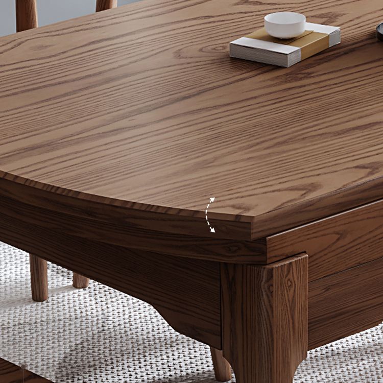 Modern Style Brown Dining Table Round Solid Wood Dining Table with 4 Legs for Home Clearhalo ' dining_table' 'Dining Tables & Seating' 'Dining Tables' 'furn' 'furn_dining_table' 'Furniture' 'furniture_dining_table' 'Kitchen & Dining Furniture' 'kitchen&dining_furn' 'kitchen' 'kitchen_dining_table' 1200x1200_cdabc531-ee50-4afd-84f1-a5b76e67456e