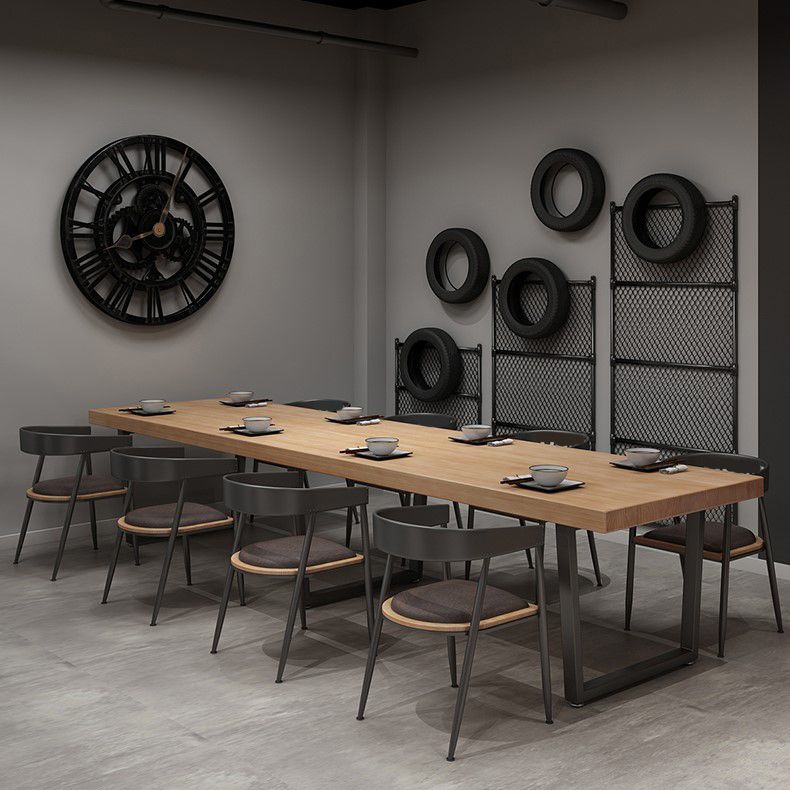 Tavolo da pranzo in stile industriale tavolo rettangolo in legno massiccio per sala da pranzo