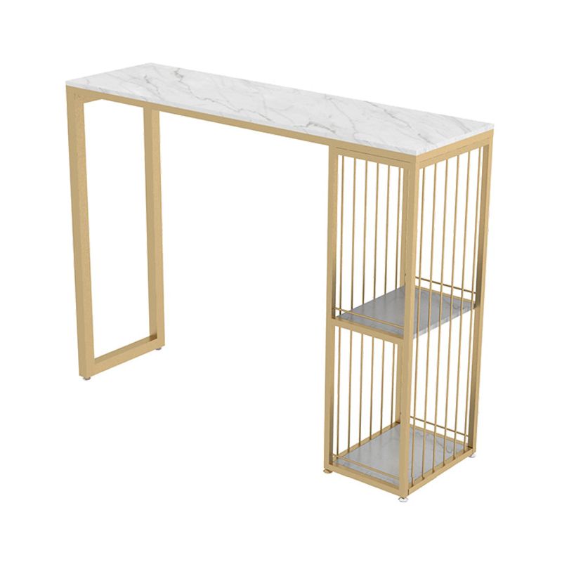 Nordic Glam Rectangle Sintered Stone Table Dining Bar Counter Table for Home Clearhalo 'Bar Furniture' 'Bar Tables' 'bar_tables' 'furn' 'furn_bar_tables' 'Furniture' 'furniture_bar_tables' 'Kitchen & Dining Furniture' 1200x1200_cdaedcf1-6e80-4cd6-9b6d-71c71df029a3