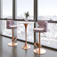 Contemporary Low Back Dining Stool Adjustable Height Bar Stool with Footrest