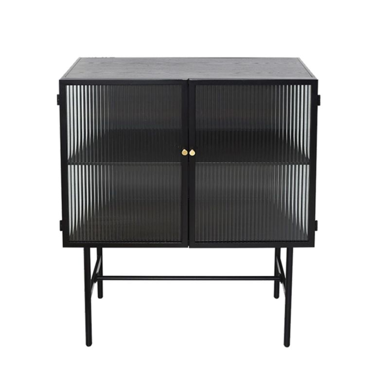 Puertas de vidrio de gabinete de curiosidad de metal contemporáneo Gabinete de buffet para comedor