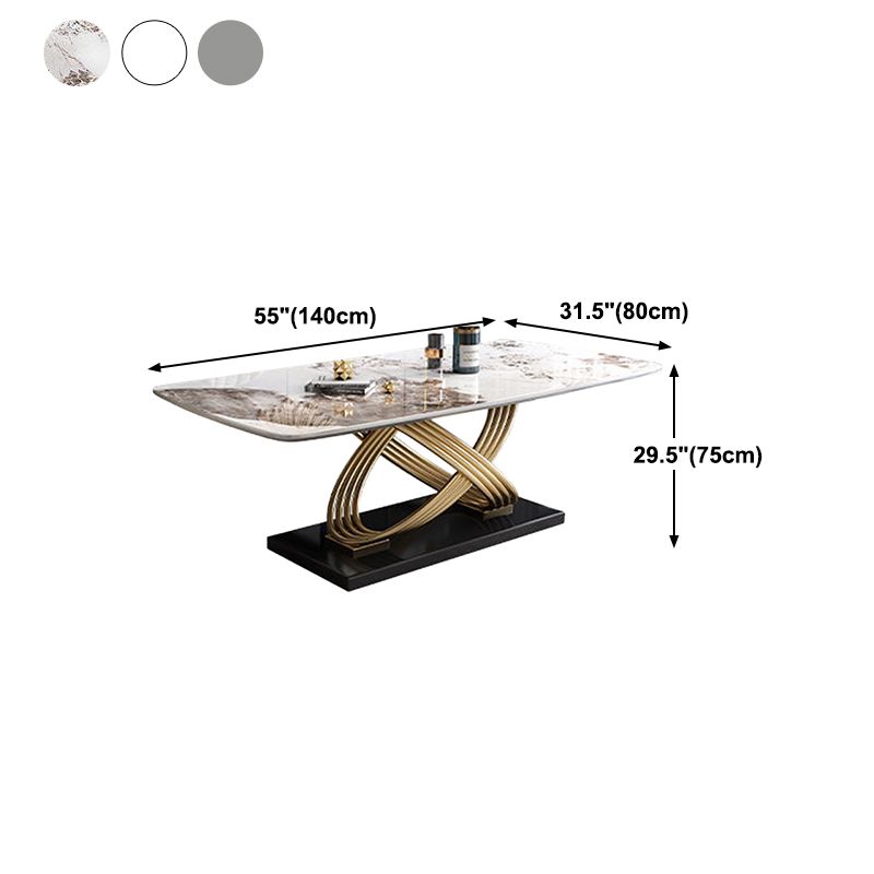 Stone Top Dining Table Contemporary Dining Table with Pedestal Base Clearhalo 'Dining Tables & Seating' 'Dining Tables' 'dining_table' 'furn' 'furn_dining_table' 'Furniture' 'Kitchen & Dining Furniture' 1200x1200_cdb0a57e-d118-414b-b457-6cb3c0d4f40c