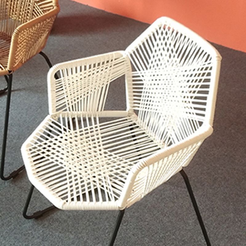 Modern Cross Back Side Chair Plastic Arm Chair with Metal Base for Dining Room Clearhalo 'Dining Chairs' 'Dining Tables & Seating' 'dining_chair' 'furn' 'furn_dining_chair' 'Furniture' 'Kitchen & Dining Furniture' 1200x1200_cdb0d4f8-7840-4fc3-b1d0-d7de881bee0f