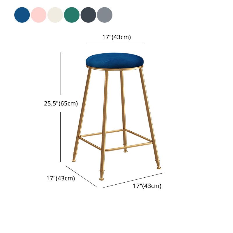 Nordic Design Stackable Backless Barstools for Home Upholstered Bar Stools with Metal Legs Clearhalo 'Bar Furniture' 'Bar Stools' 'bar_stools' 'furn' 'furn_bar_stools' 'Furniture' 'furniture_bar_stools' 'Kitchen & Dining Furniture' 1200x1200_cdb16317-c705-4cd5-8c04-56c5d3343990