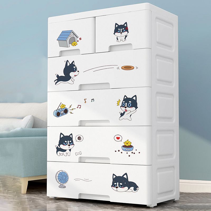 Eigentijdse garderobe witte kleur plastic garderobe kast met laden