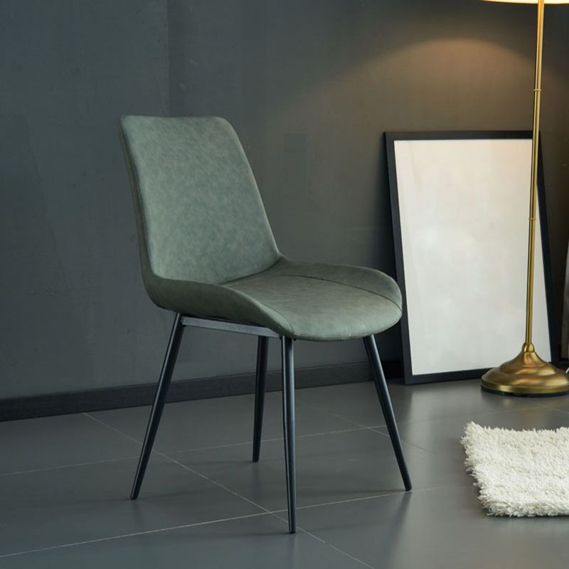 Industrial Style Leather Dining Chairs Solid Back Arm Dining Chairs for Kitchen (Set of 2) Clearhalo ' kitchen&dining_furn' 'Dining Chairs' 'Dining Tables & Seating' 'dining_chair' 'furn' 'furn_dining_chair' 'Furniture' 'furniture_dining_chair' 'Kitchen & Dining Furniture' 'kitchen' 1200x1200_cdb48e16-a1a2-4b06-9488-1f413f3c9e4b