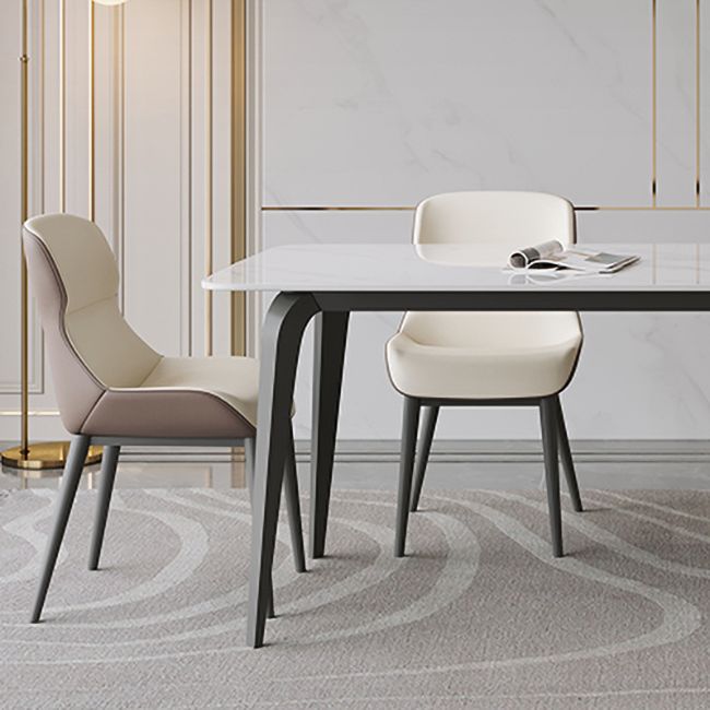 Modern 1/4/5/7/9 Pieces Dining Set Sintered Stone Dining Table Set with Leather Chairs Clearhalo 'Dining Room Sets' 'Dining Tables & Seating' 'dining_room_set' 'furn' 'furn_dining_room_set' 'Furniture' 'furniture_dining_room_set' 'Kitchen & Dining Furniture' 'kitchen&dining_furn' 'kitchen' 1200x1200_cdb58cad-c058-4a73-823c-9f4f750adf2a