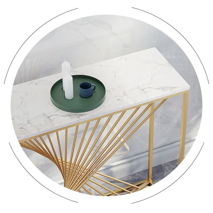Tavolo da divano console in marmo glam tavolo accento per cornice oro per hall
