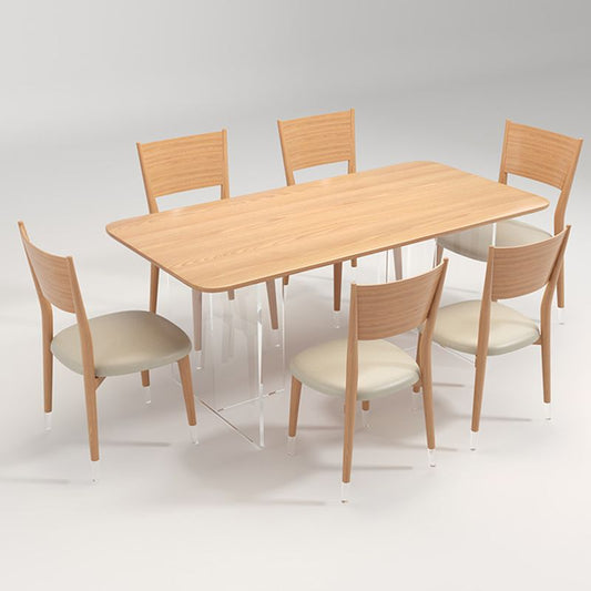 Juego de comedor moderno 1/3/5/7 PCS Mesa de comedor rectangular y silla sin brazo