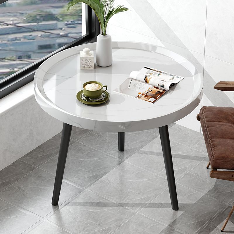 Minimalistische ronde houten zijde end tafel 3 benen Sofa hoektafel