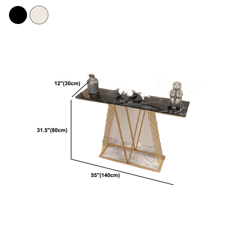 金属脚のある石トップアクセントコンソールテーブル31.50 "H