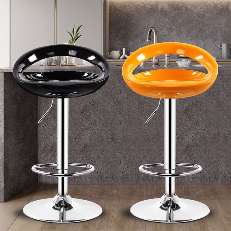Contemporary Metal Barstool Adjustable Plastic Counter Stool in Matte Finish for Indoor Clearhalo 'Bar Furniture' 'Bar Stools' 'bar_stools' 'furn' 'furn_bar_stools' 'Furniture' 'Kitchen & Dining Furniture' 1200x1200_cdbb96f5-170d-473e-b177-bf92f99707de
