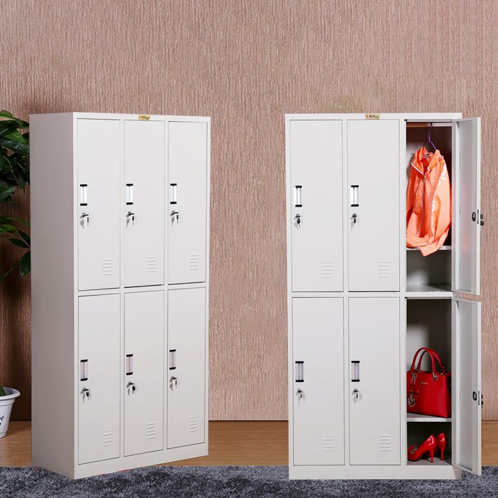 Hinged Metal Wardrobe Armoire Contemporary Grey Wardrobe Cabinet Clearhalo 'Armoires & Wardrobes' 'armoires_wardrobes' 'Bedroom Furniture' 'furn' 'furn_armoires_wardrobes' 'Furniture' 1200x1200_cdbbadef-779d-42d8-bdc2-89f3a7e32dc9