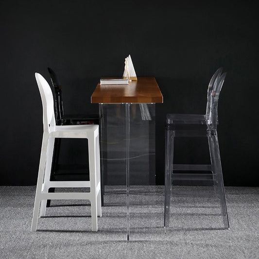 Industrial Style Wood Top Counter Table Acrylic Pedestal Bar Table for Coffee Shop Clearhalo 'Bar Furniture' 'Bar Tables' 'bar_tables' 'furn' 'furn_bar_tables' 'Furniture' 'furniture_bar_tables' 'Kitchen & Dining Furniture' 1200x1200_cdbbcdcd-5735-4562-b6f5-cbff5844dd3b