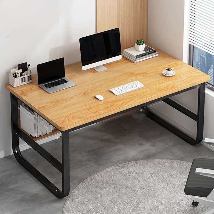 Escritorio de escritura de metal y madera escritorio de oficina rectangular para dormitorios