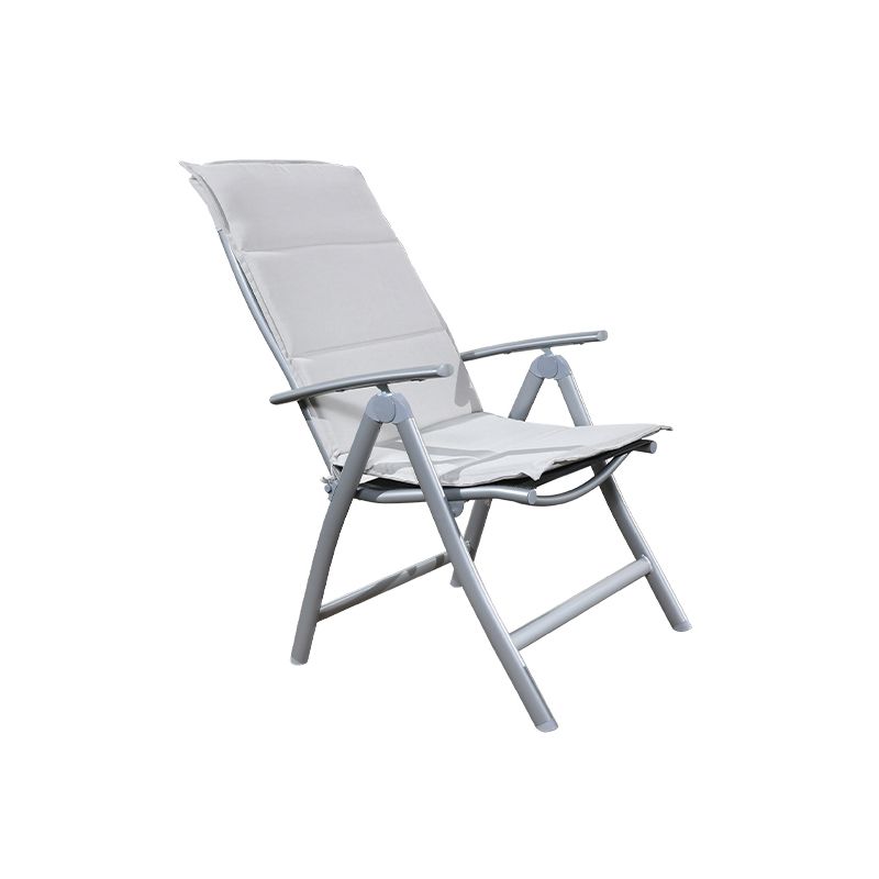 Sedia reclinabile al coperto di metallo contemporaneo con braccia e blocco della posizione