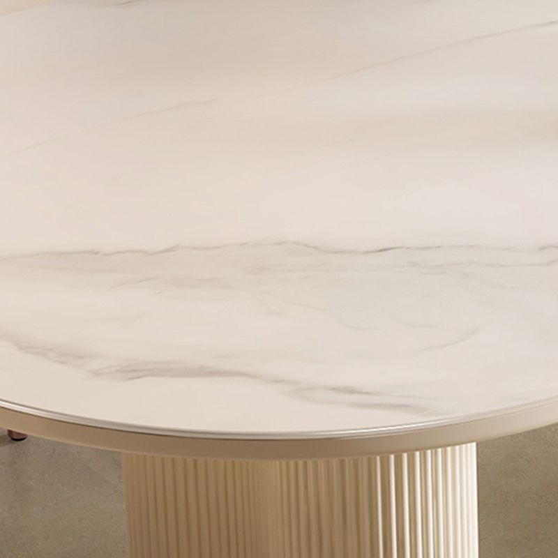 Contemporary Sintered Stone Dining Table Oval Dinner Room Table Clearhalo 'Dining Tables & Seating' 'Dining Tables' 'dining_table' 'furn' 'furn_dining_table' 'Furniture' 'Kitchen & Dining Furniture' 1200x1200_cdbd7403-ab17-47e4-a682-6bc5f73393f6
