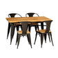 Industrial Style Solid Wood Dining Table Brown Table with Black Frame for Dinning Room Clearhalo ' dining_table' 'Dining Tables & Seating' 'Dining Tables' 'furn' 'furn_dining_table' 'Furniture' 'furniture_dining_table' 'Kitchen & Dining Furniture' 'kitchen&dining_furn' 'kitchen' 'kitchen_dining_table' 1200x1200_cdc00886-132f-4888-9bf9-e58b7ff30b41