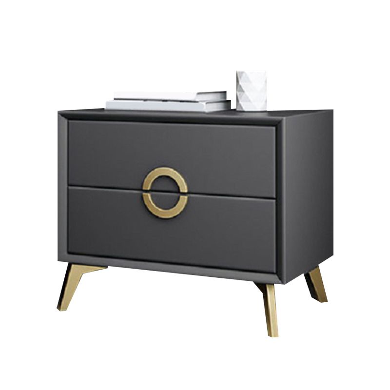 Kunstleder Akzenttisch Nachttisch antikes Finish -Bett Nachttisch